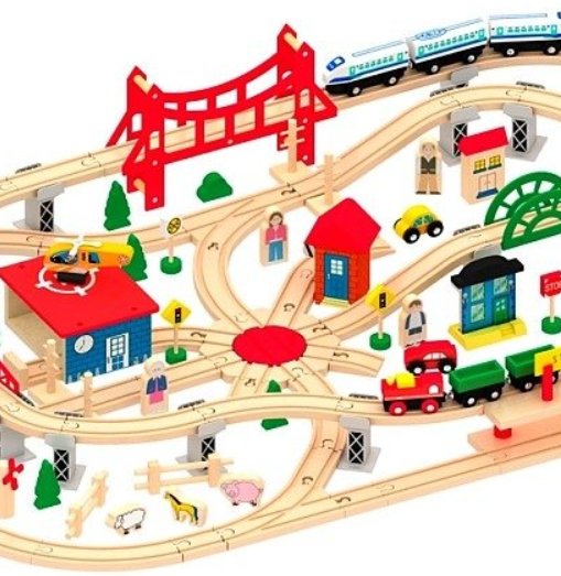 Kolejka drewniana (kompatybilna BRIO/IKEA/LIDL)