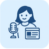 Ikona mikrofonu — podcasty i webinary