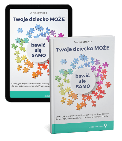 Mockup książki Twoje Dziecko MOŻE bawić się SAMO