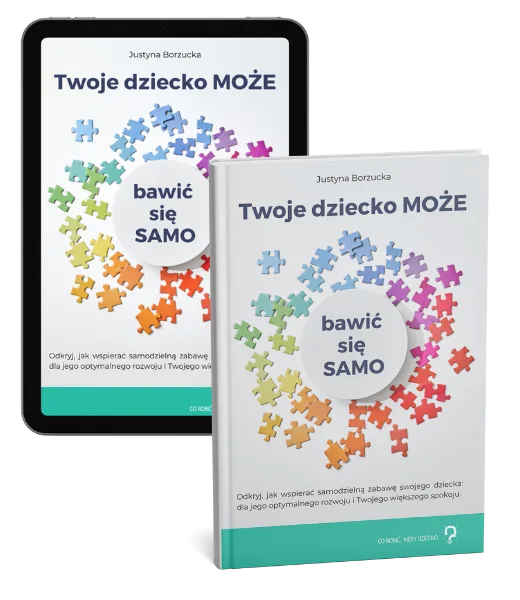 Mockup książki Twoje Dziecko MOŻE bawić się SAMO