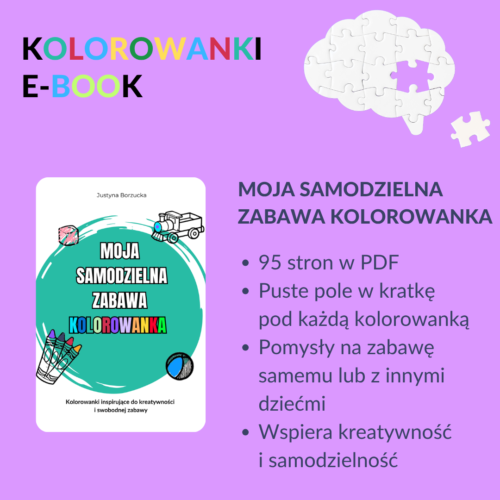 Moja samodzielna zabawa — kolorowanka dla dzieci